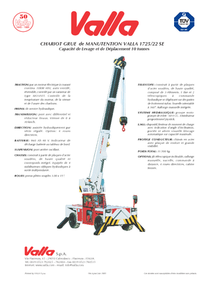 Промишлени подвижни кранове Valla 1725-22 SE