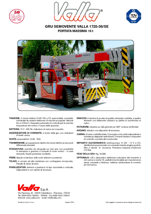 Промишлени подвижни кранове Valla 1725-36 SE