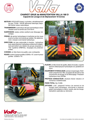 Промишлени подвижни кранове Valla 180 D 