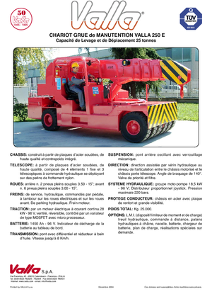 Промишлени подвижни кранове Valla 250 E 