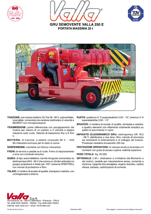 Промишлени подвижни кранове Valla 250 E 