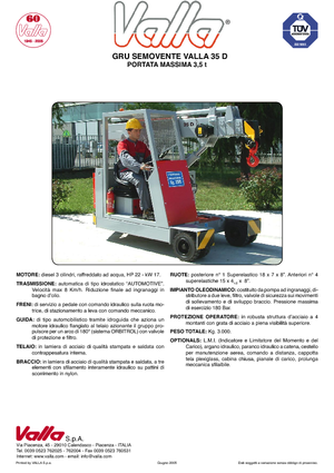Промишлени подвижни кранове Valla 35 D