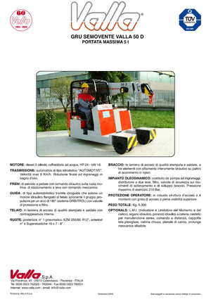 Промишлени подвижни кранове Valla 50 D 