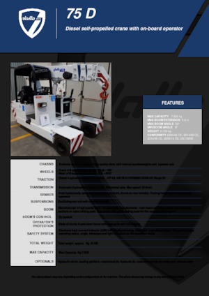 Промишлени подвижни кранове Valla 75 D 