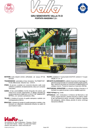 Промишлени подвижни кранове Valla 75 D 