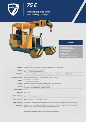 Промишлени подвижни кранове Valla 75 E 