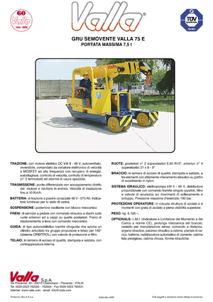 Промишлени подвижни кранове Valla 75 E 