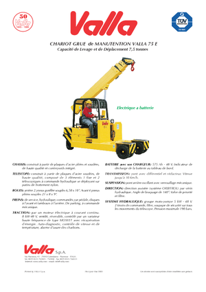 Промишлени подвижни кранове Valla 75 E 