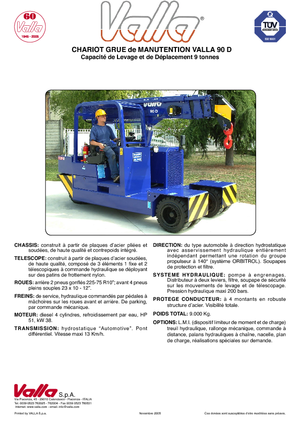 Промишлени подвижни кранове Valla 90 D 