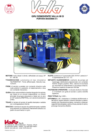 Промишлени подвижни кранове Valla 90 D 