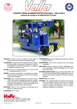 Промишлени подвижни кранове Valla 90 E