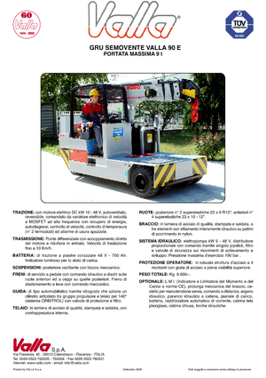 Промишлени подвижни кранове Valla 90 E