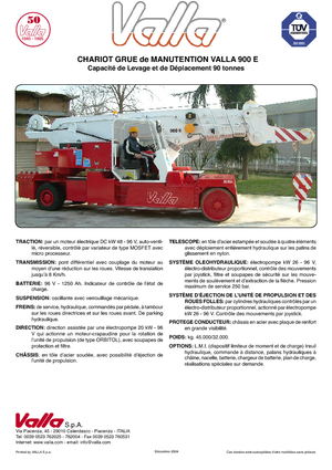 Промишлени подвижни кранове Valla 900 E