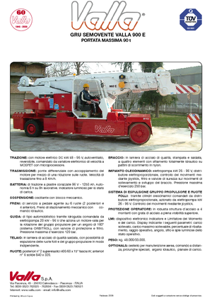 Промишлени подвижни кранове Valla 900 E