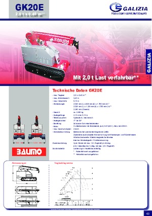 Промишлени подвижни кранове Galizia GK 20 E