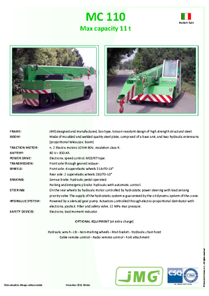 Промишлени подвижни кранове JMG MC 110