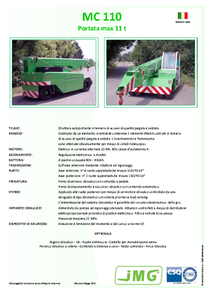 Промишлени подвижни кранове JMG MC 110