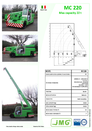 Промишлени подвижни кранове JMG MC 220