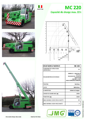Промишлени подвижни кранове JMG MC 220
