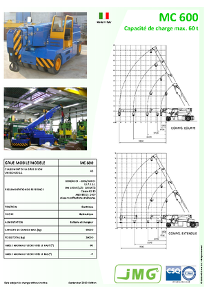 Промишлени подвижни кранове JMG MC 600