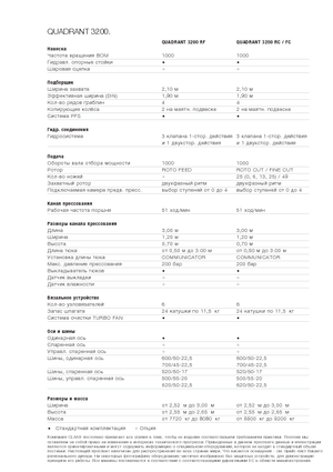 Големи квадратни преси + преси с висока плътност Claas Quadrant 3200 RC
