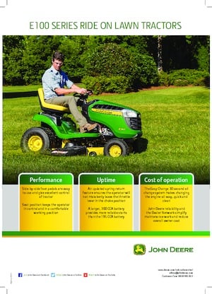 Косачки за трева и градински трактори John Deere E110