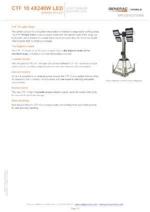 Светлинни кули Generac Mobile CTF-10