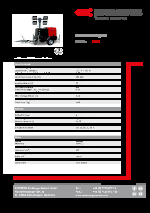 Светлинни кули Endress EFA 820 S4 240 Hybrid