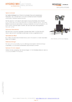 Светлинни кули Generac Mobile Hydro MH