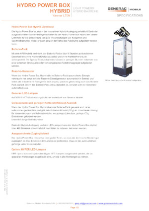 Светлинни кули Generac Mobile Hydro Power Box Hybrid