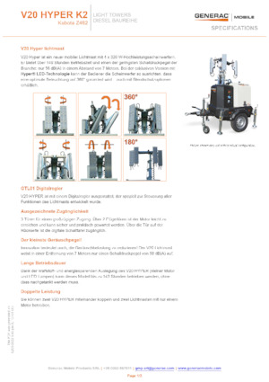 Светлинни кули Generac Mobile V 20 Hyper K2