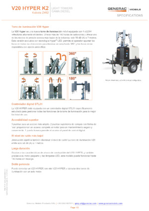 Светлинни кули Generac Mobile V 20 Hyper K2