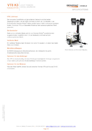 Светлинни кули Generac Mobile VT 8 K3