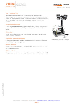 Светлинни кули Generac Mobile VT 8 K3