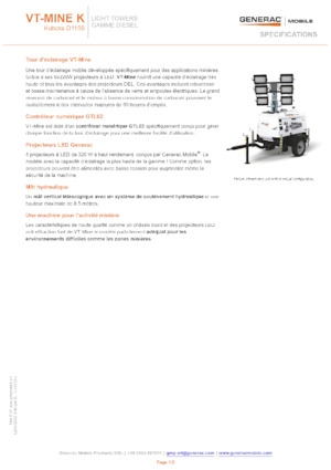 Светлинни кули Generac Mobile VT-MINE K