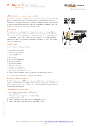 Светлинни кули Generac Mobile VT-Solar