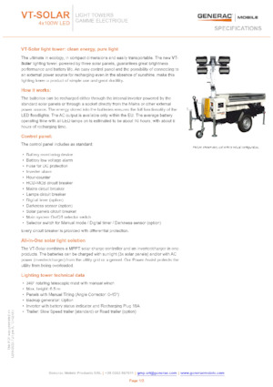 Светлинни кули Generac Mobile VT-Solar