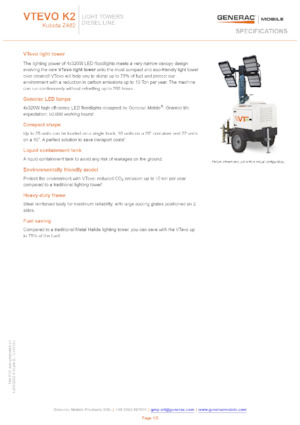 Светлинни кули Generac Mobile VTevo K2