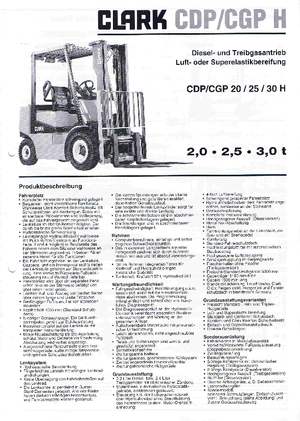 Челни мотокари, пропан-бутан Clark CGP 30 H