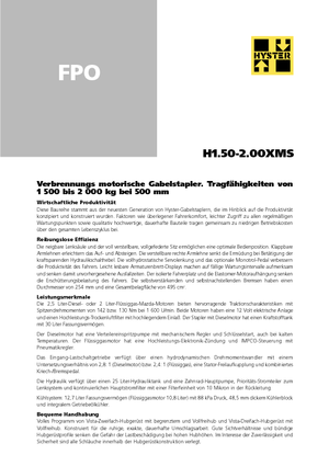 Челни мотокари, пропан-бутан Hyster H 1.75 XM