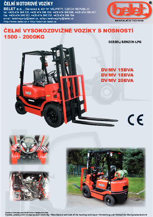 Челни мотокари, пропан-бутан Belet MV 20 BVB