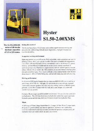 Челни мотокари, пропан-бутан Hyster S 2.00 XMS
