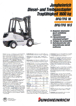 Челни мотокари, пропан-бутан Jungheinrich TFG 16