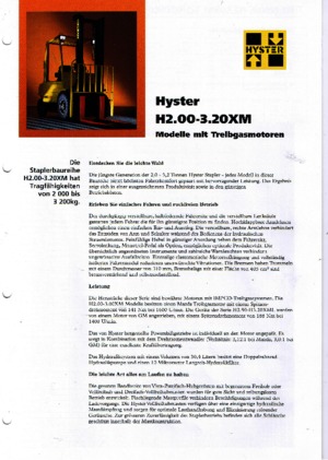 Челни мотокари, пропан-бутан Hyster H 3.00 XML