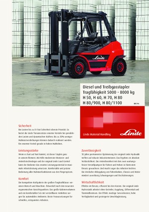 Челни мотокари, пропан-бутан Linde H80/900T