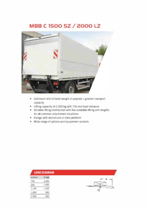 Товарни платформи MBB Palfinger MBB C 1500 SZ