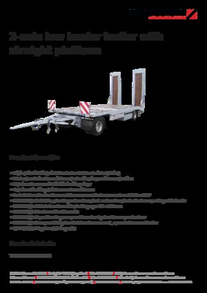 Ремаркета с ниска платформа Schwarzmüller 2-axle low loader trailer with straight platform