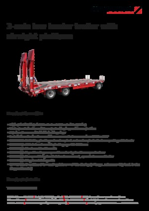 Ремаркета с ниска платформа Schwarzmüller 3-axle low loader trailer with straight platform