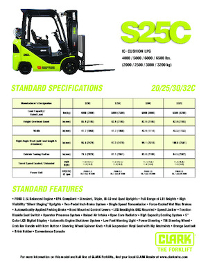 Челни мотокари, пропан-бутан Clark S20C