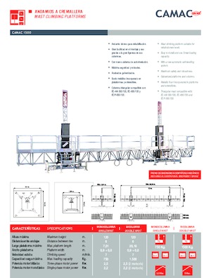 Работни платформи за качване на мачти CAMAC Camac 1500